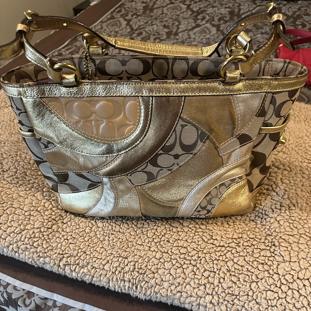 Coach Purse Medium sized gold